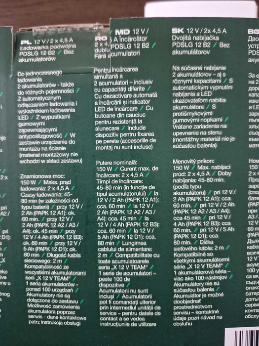 Încărcător dublu acumulatori 12V Parkside PDSLG 12 B2-5 lei transportul