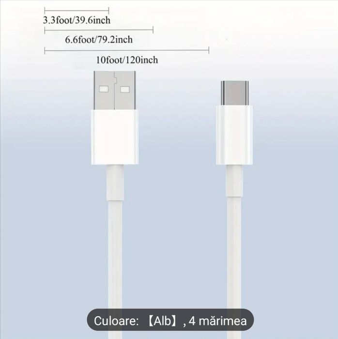 Cablu de Încărcare Rapidă Type-C, Cablu USB-A la USB-C