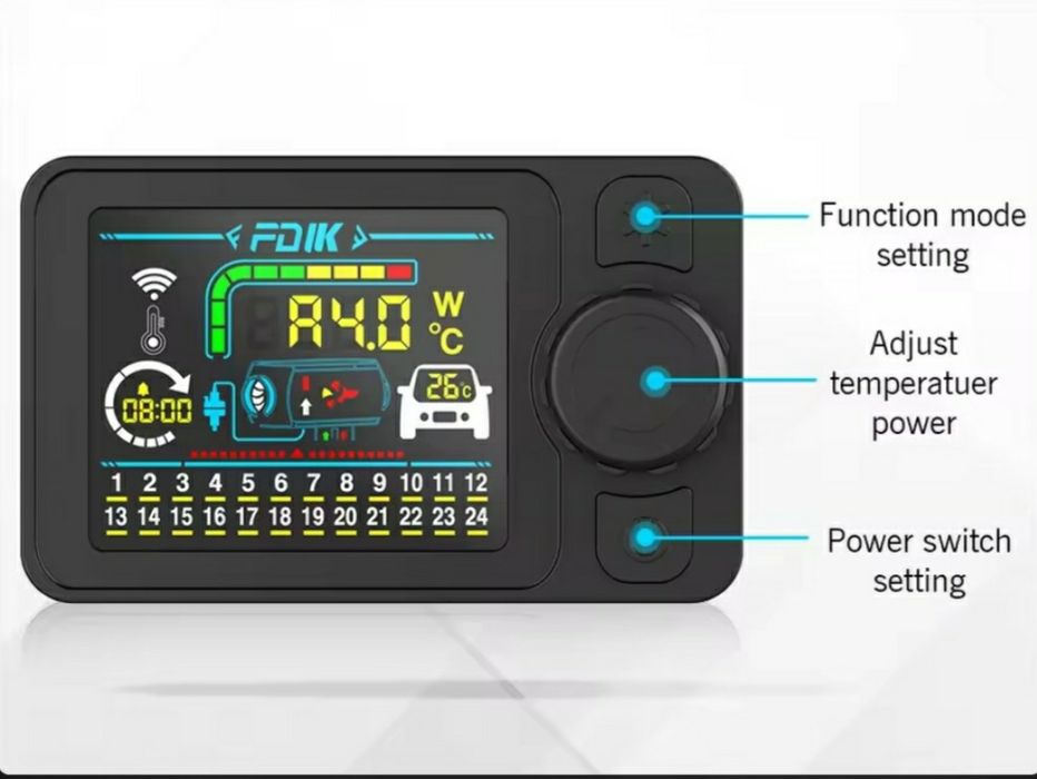 Incalzitor motorina fdik 8kw 12/24/220 v alimentator inclus 220v/12v