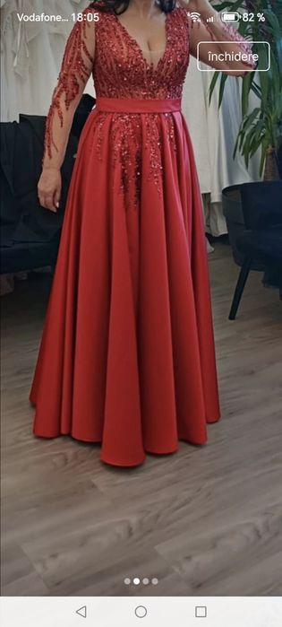 Rochie rosie nunta Brillante