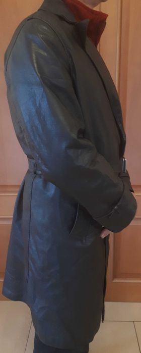 Haină lungă de piele, bărbați,  mărimea 50