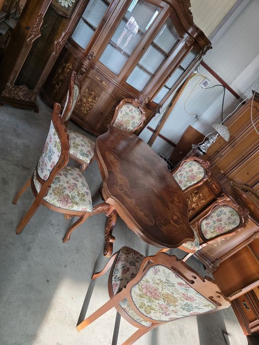 Masa scaune vitrina servant lemn masiv k noii