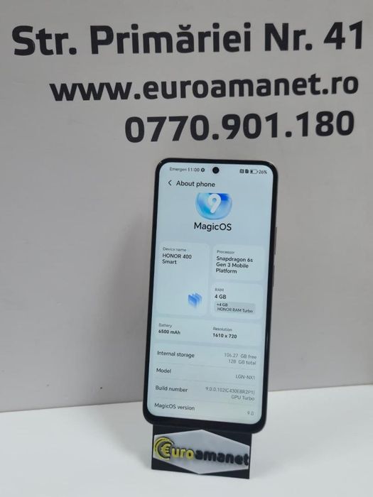 Telefon mobil Honor 400 Smart, 5G, Dual SIM, 128GB, 6GB RAM, -P-