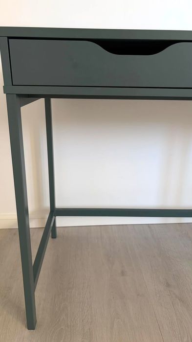 Birou IKEA ALEX gri-turcoaz, cu 2 sertare – 100 × 48 cm