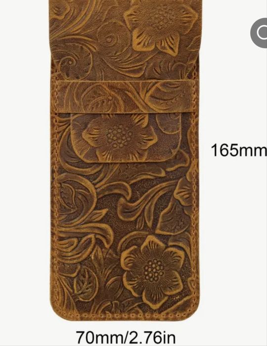 Луксозен кожен калъф за химикал, молив, писалка