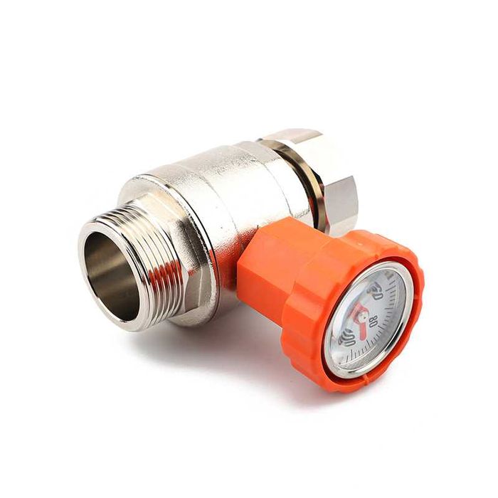 Шаровой кран с термометром и накидной гайкой SR Lux