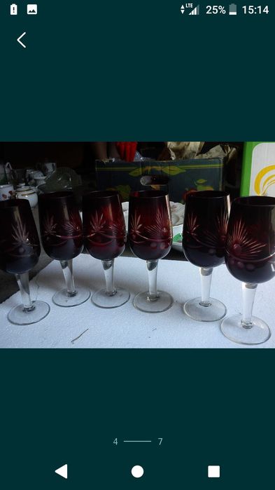 Cristal rosu pahare