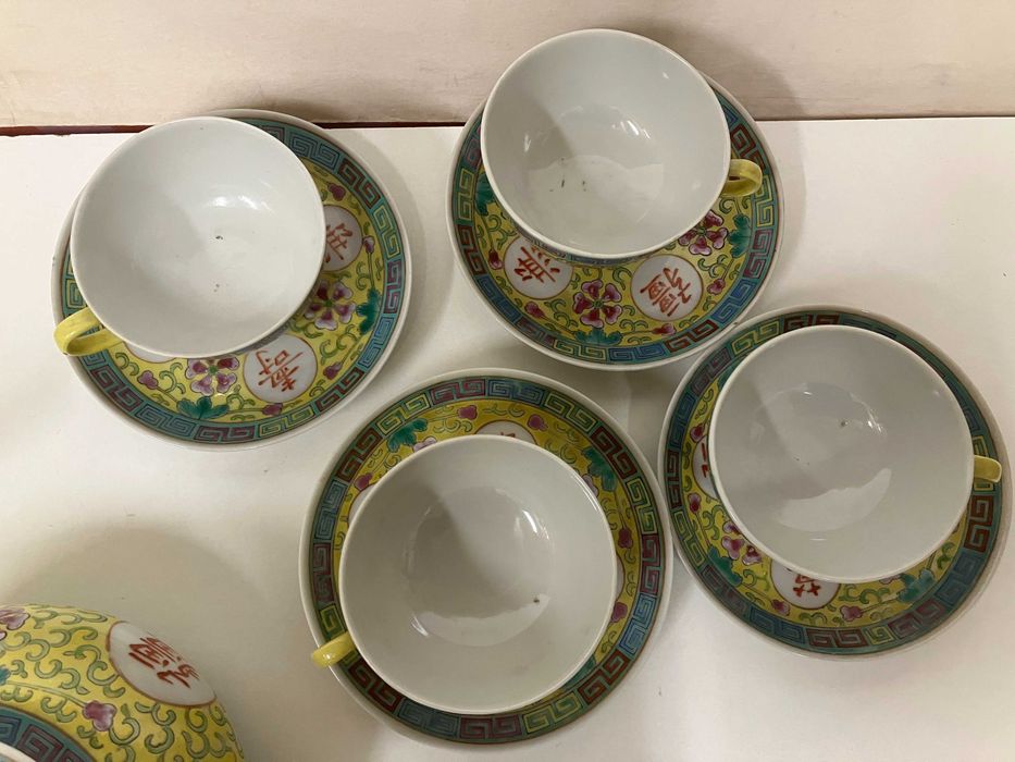 Сервиз за чай, порцеланов, китайски, оригинален - 17 части - НОВ!