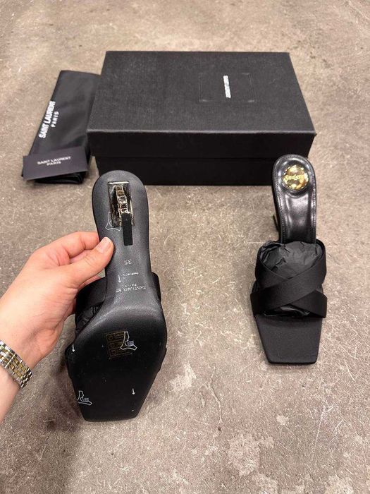 Opyum mules in satin crepe