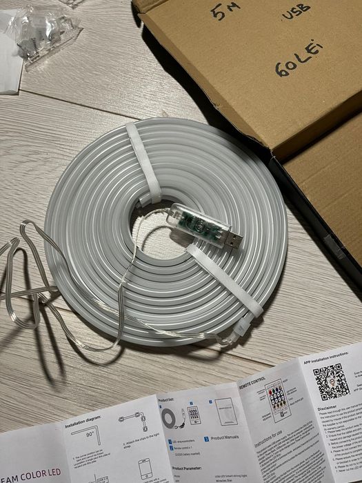 Banda Led RGB IC 5M pe usb si telecomanda wireless