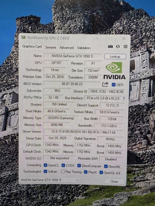 Placa video Gtx 1050ti 4GB