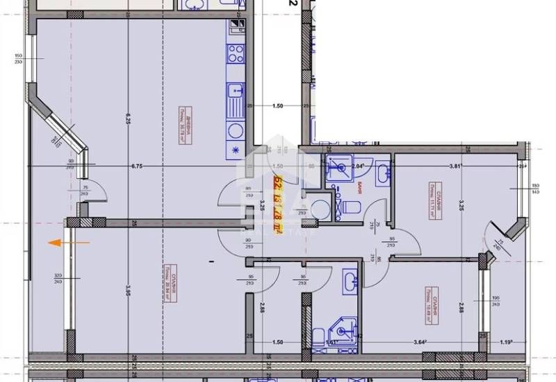 Четиристаен апартамент на етап Акт 14 за продажба в район с отлична ло