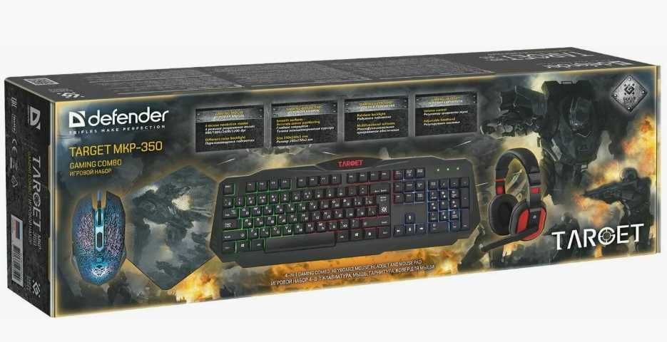 Беспроводная клавиатура + мышь + наушники + коврик Defender Target