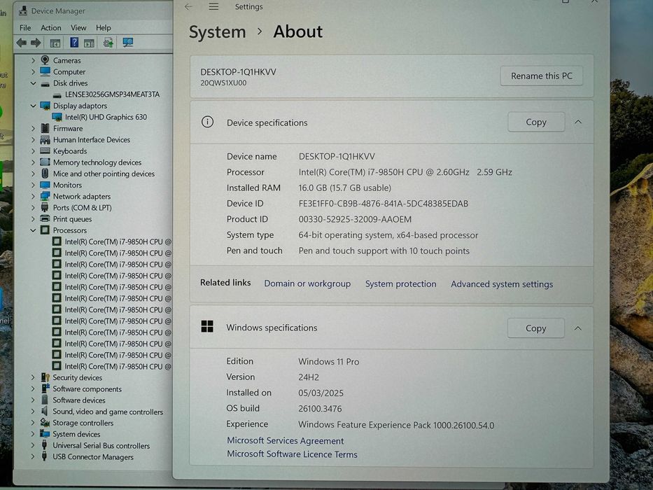 15.6' 4K OLED Touch i7-9850H Lenovo ThinkPad X1 Extreme 16GB RAM/512GB