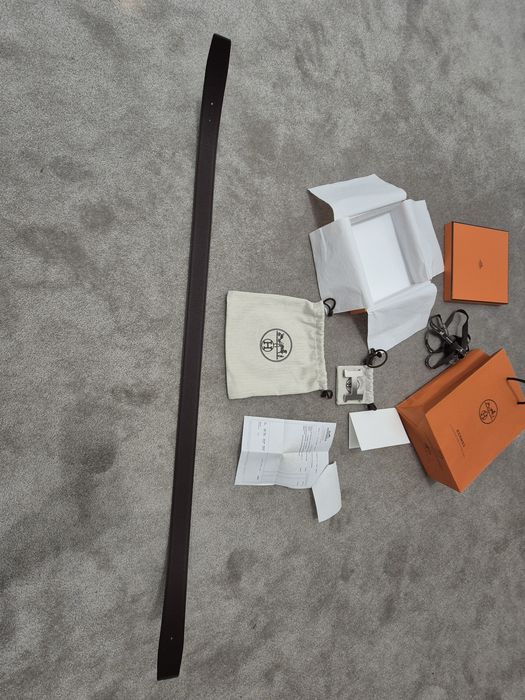 Curea barbati originala HERMES reversibila negru maro 95 cm NOUA!