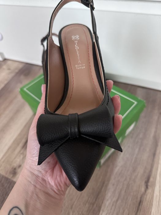 Pantofi damă decupați cu toc gros