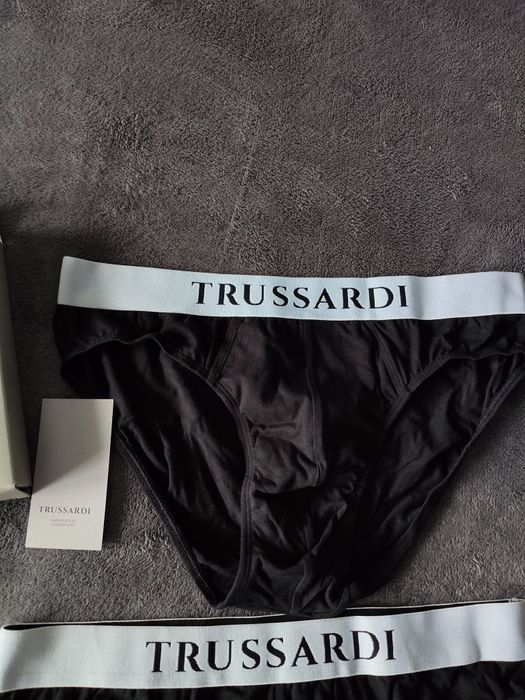 Trussardi set 2 chiloti barbatesti negri cu banda alba mărimea M noi originali