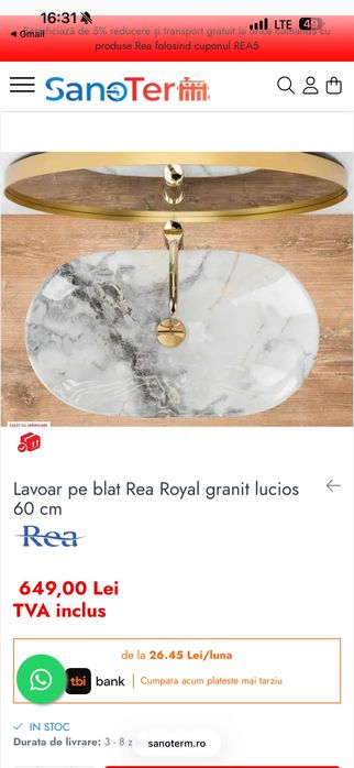 Lavoar Rea 60 -cm