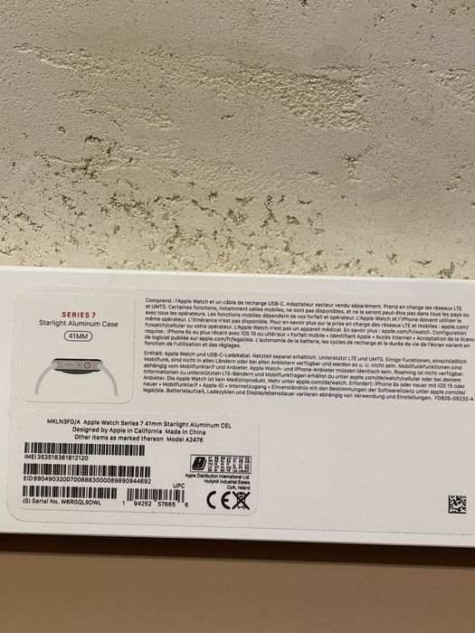 Apple watch series 7 GPS+Cellular Starlight Aluminium Case 41mm