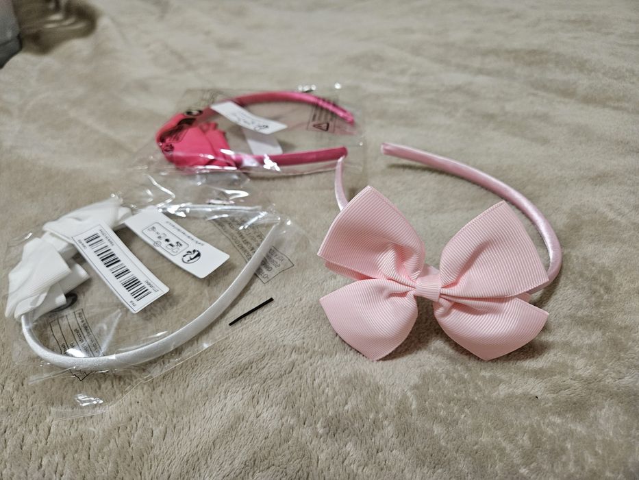 Бебешка диадема с панделка - комплект от 3 бр.