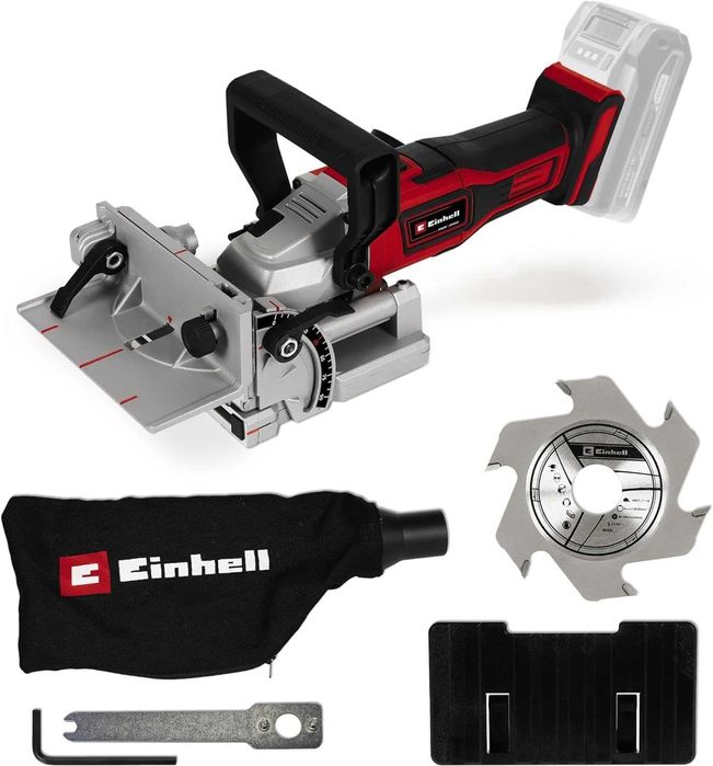 Masina de frezat fara cablu pentru dibluri din lemnbiscuitor Einhell TE-BJ 18 Li - Solo 6500 rpm adancime 20 mm fara acumulator si incarcat