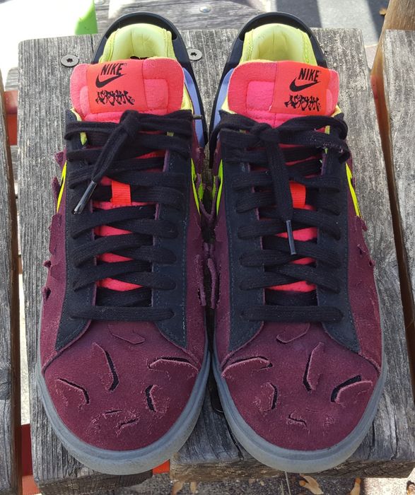 Nike Blazer Low × Acronym Nigth Maroon маратонки