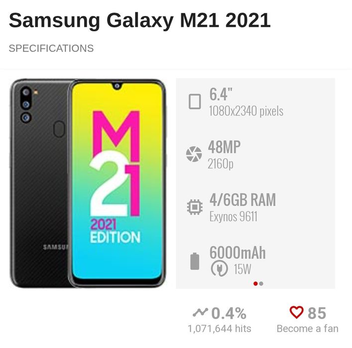 Samsung M21 2021 Edition