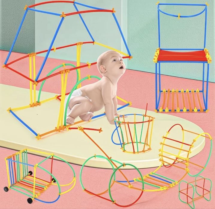 Конструктор домики и соломинки