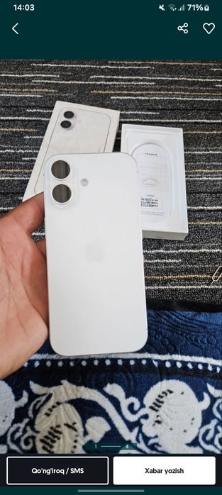 IPHONE 17 o'zi rangi oq batareya 96%