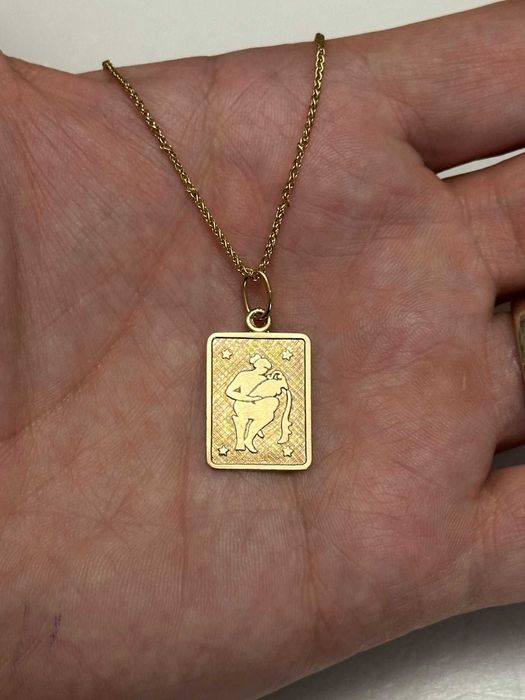 LANT + PANDANTIV AUR 14K - Placuta Zodia Varsator - 4.2g - 450lei/gr.