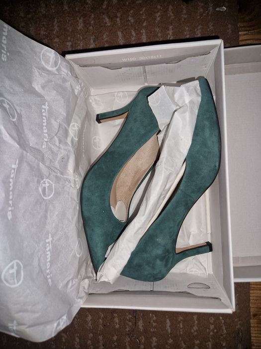 Pantofi dama cu toc verzi TAMARIS