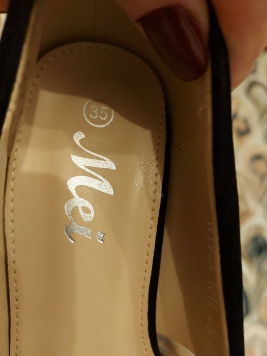 Pantofi catifea ,toc subtire