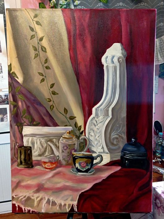 Картина маслом. Натюрморт с гипсом