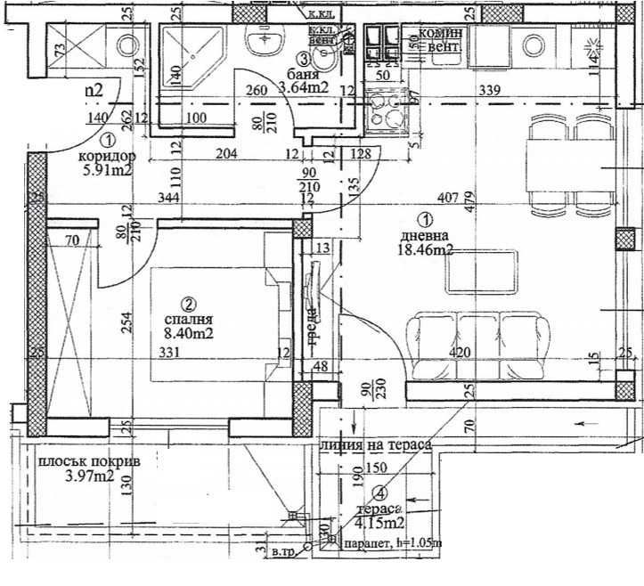 Двустаен в нова сграда в центъра на кв. Виница