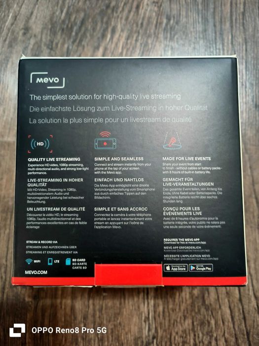 Logitech Mevo start stream live camera