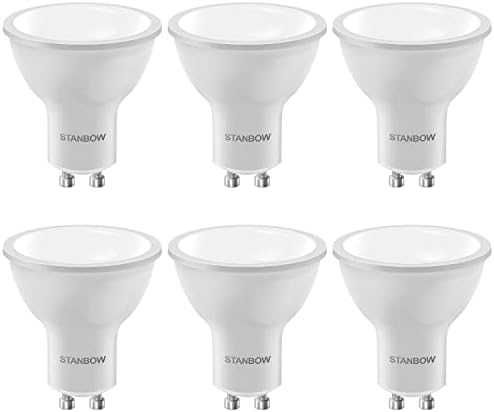 Нови 6 броя Енергоспестяващи GU10 LED крушки, 3000K, дълъг живот, без трептене
