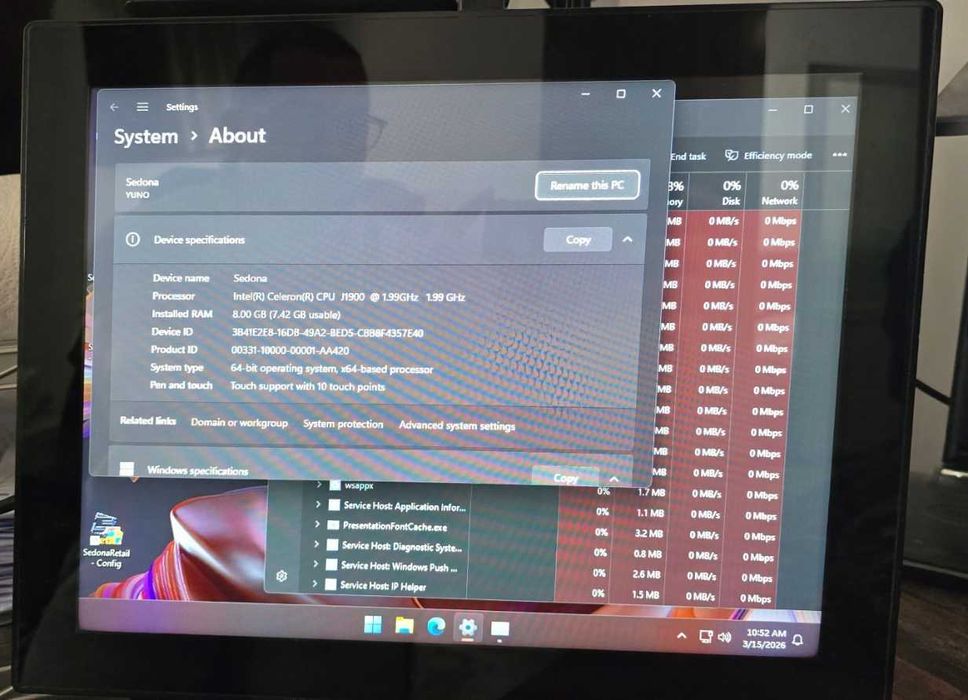 Sistem POS All-in-one Aures Yuno 15" cu procesor Intel Bay Trail J1900