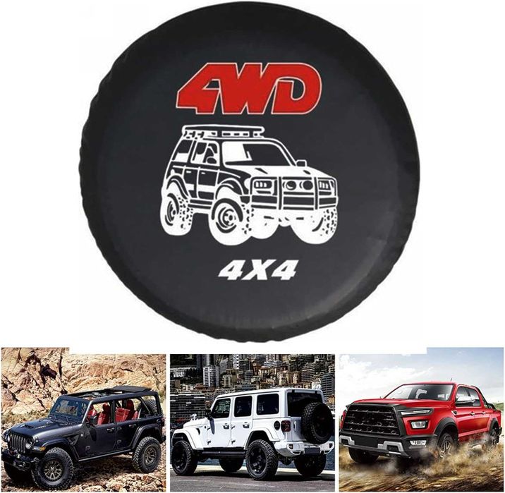 Калъф кожен за резервна гума на джип - 15"/16"цола*