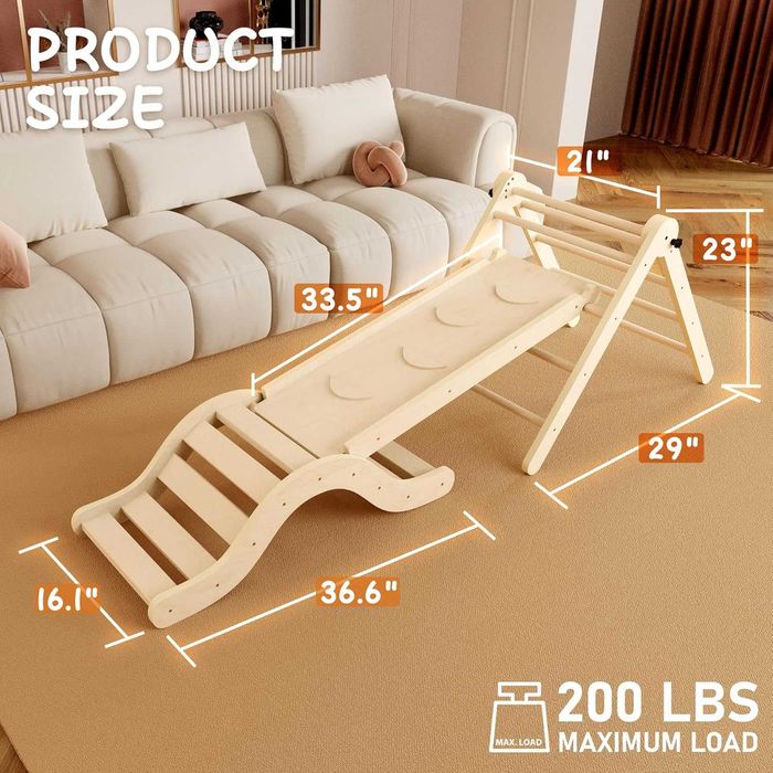 Монтесори комплект Триъгълник на Пиклер пързалка рампа люлка 3 модула