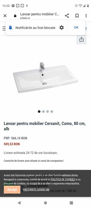 Lavoar  cersanit nou