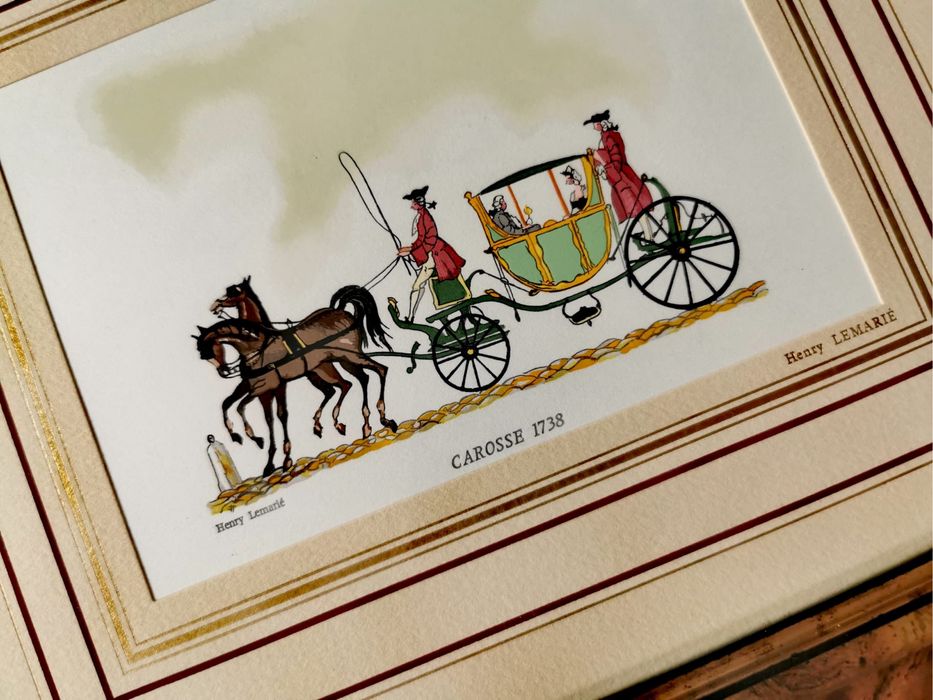 Колекция антикварни картини от дървени гравюри на Henry Lemarte 2бр.