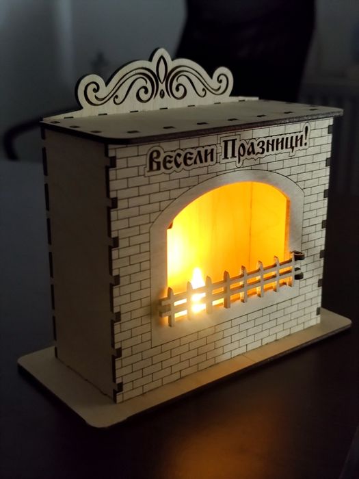 Декоративна камина за изкуствени чаени свещи