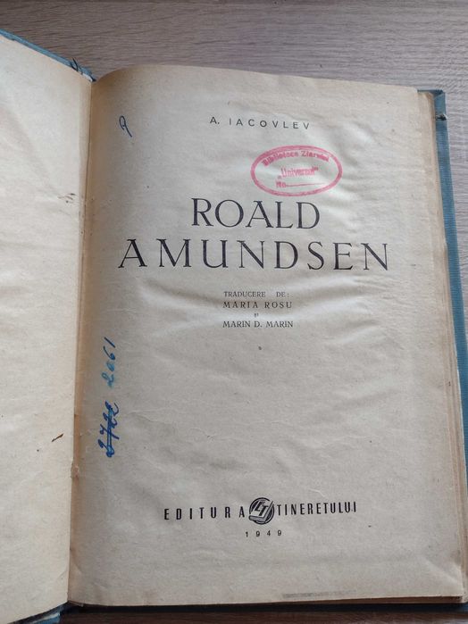 Carte Roald Amundsen din 1949 tiraj 8000 exemplare