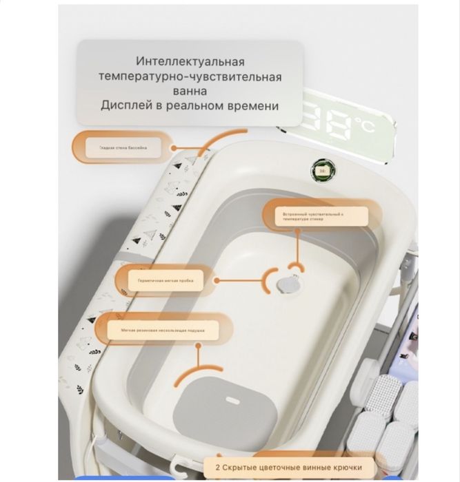 Ванночка для купания с датчиком температуры