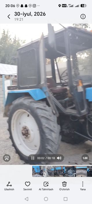 MTZ 82 MTZ80 TRAKTOR SOTILAD Traktor sotiladi Tiraktor radnoy xolatda