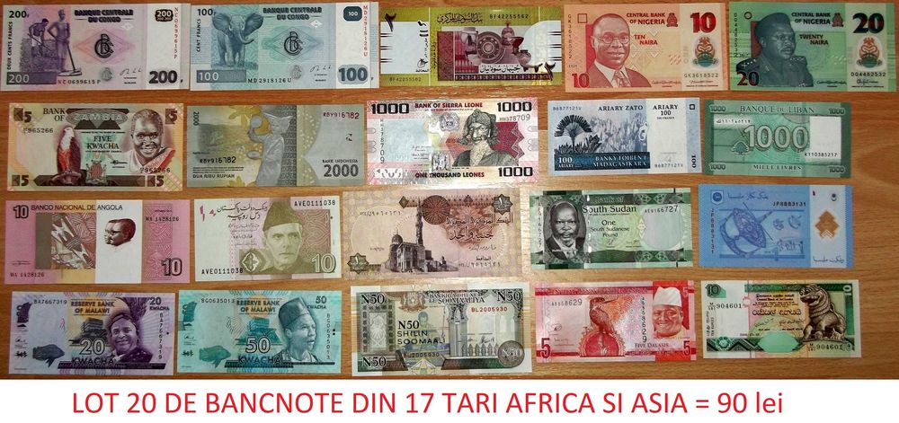 Loturi diverse de bancnote straine