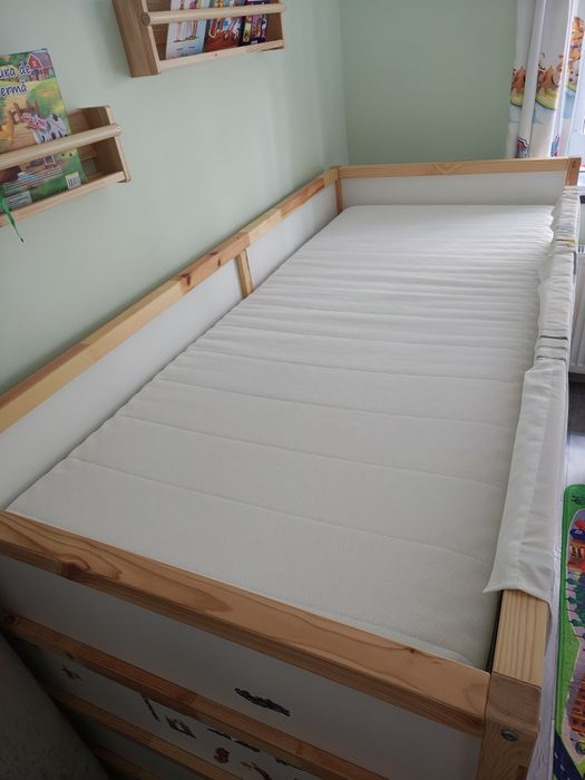 Vand Pat Reversibil alb/pin 90x200 cm