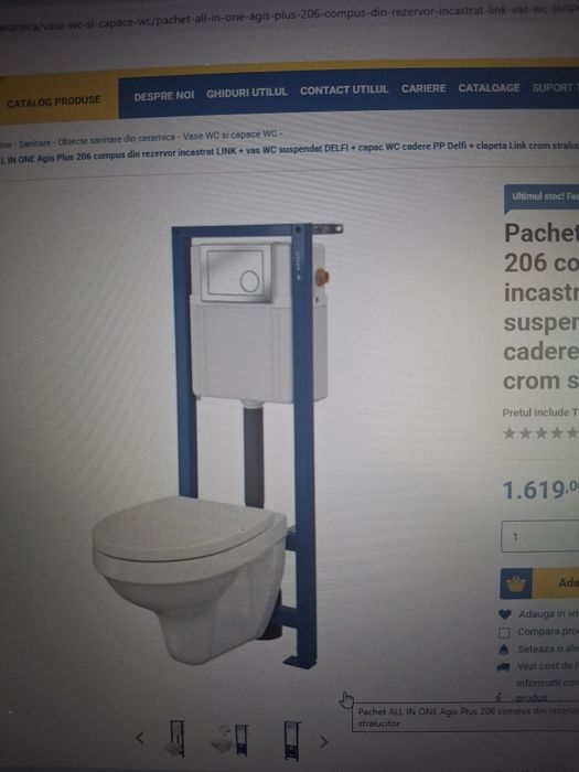 Vand set complet vas wc incastrabil