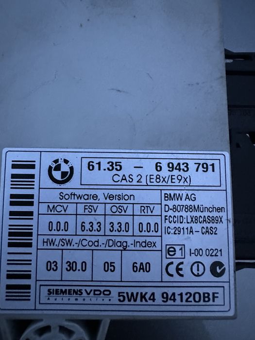 Cas 2 / ключ работещи за бмв е60/е90/е87