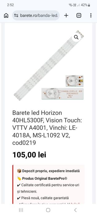 Barete led tv Horizon